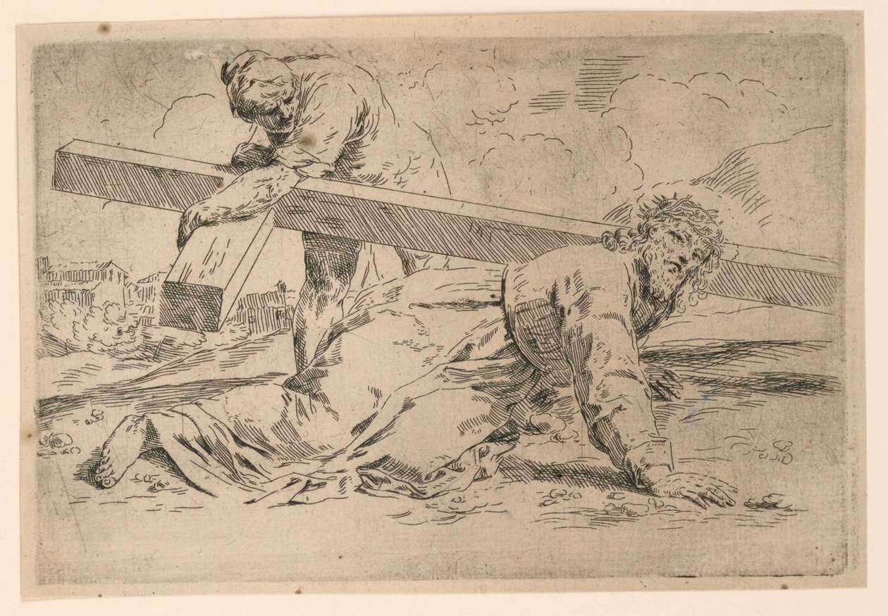 Cristo carregando sua cruz de Simone Cantarini