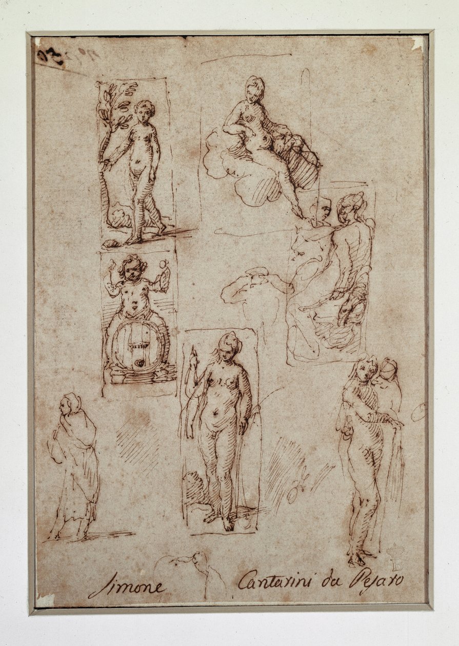Esboços de desenho de Simone Cantarini