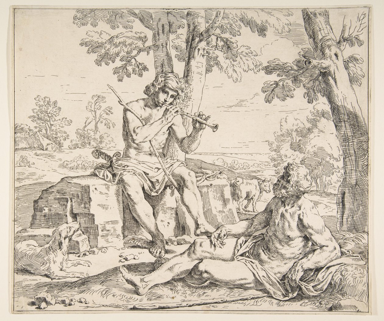 Mercúrio e Argus, ca. 1630-1648. de Simone Cantarini