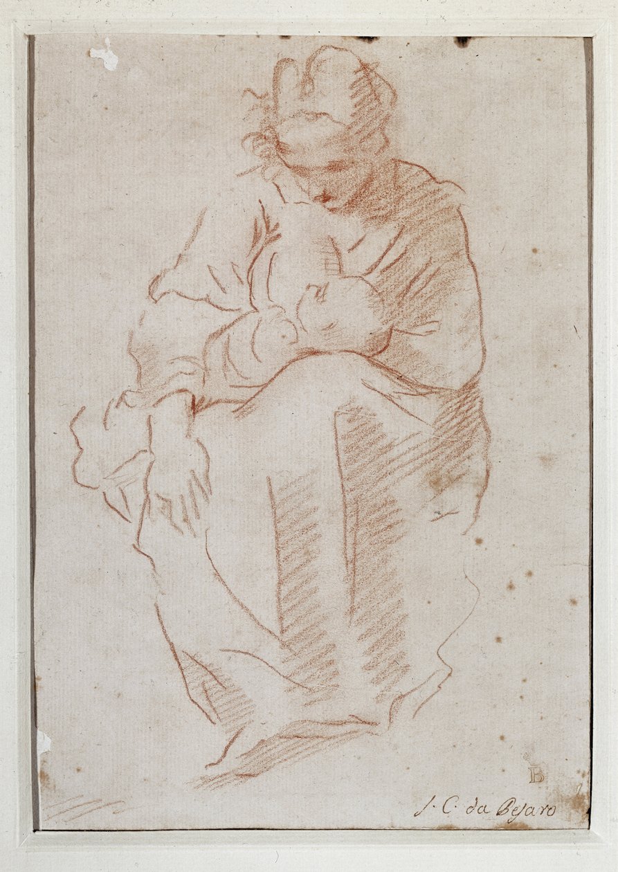Mãe amamentando o seu filho (Desenho de Simone Cantarini