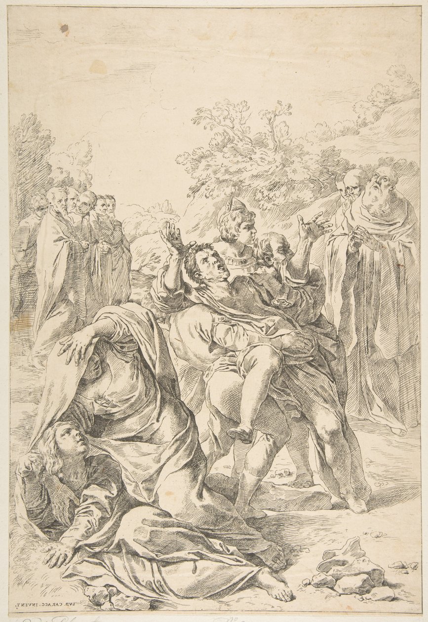 São Bento exorcizando um demônio, ca. 1637-1639. de Simone Cantarini