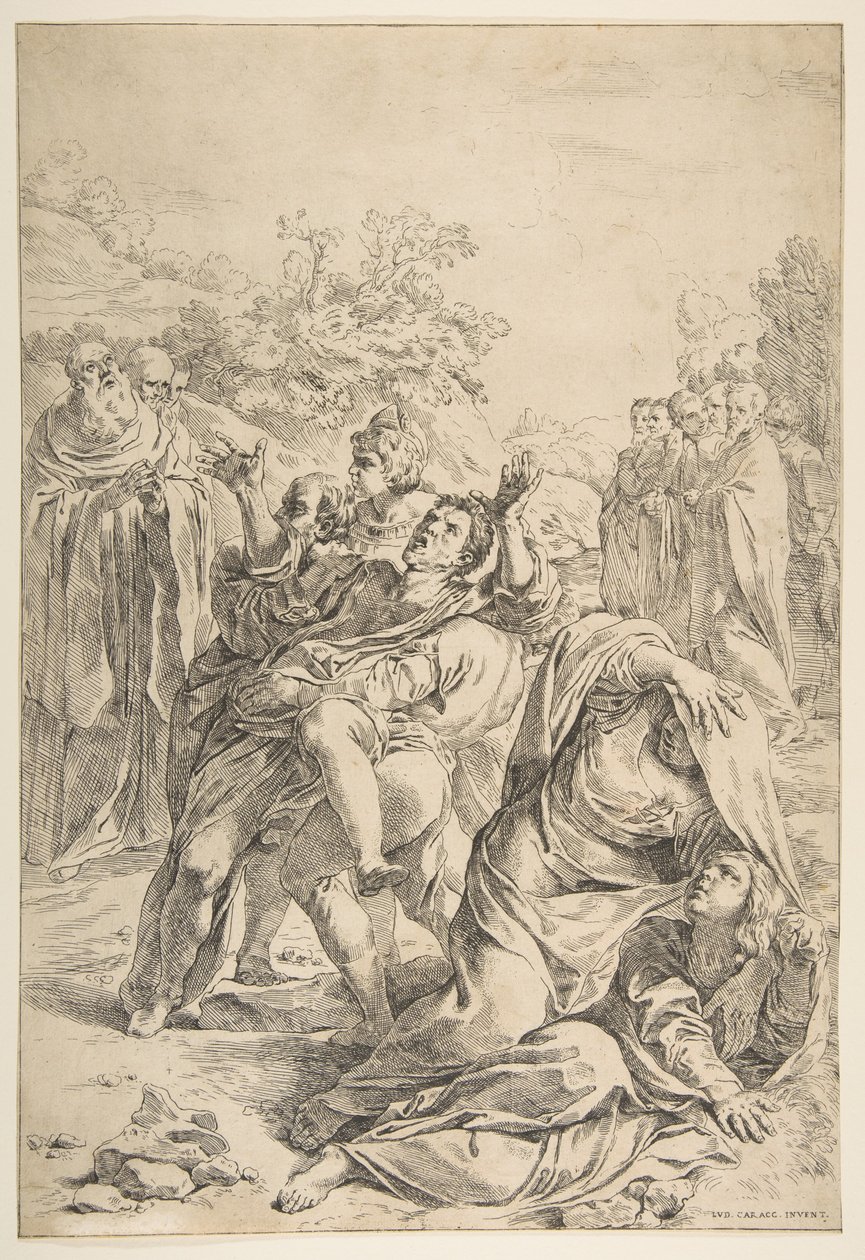 São Bento exorcizando um demônio, ca. 1637-1639. de Simone Cantarini