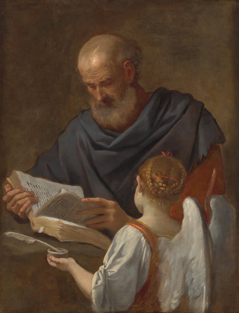 São Mateus e o Anjo, c. 16451648. de Simone Cantarini