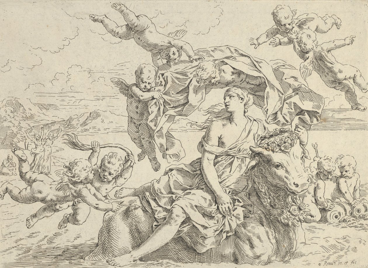 O Rapto de Europa, ca.1636. de Simone Cantarini