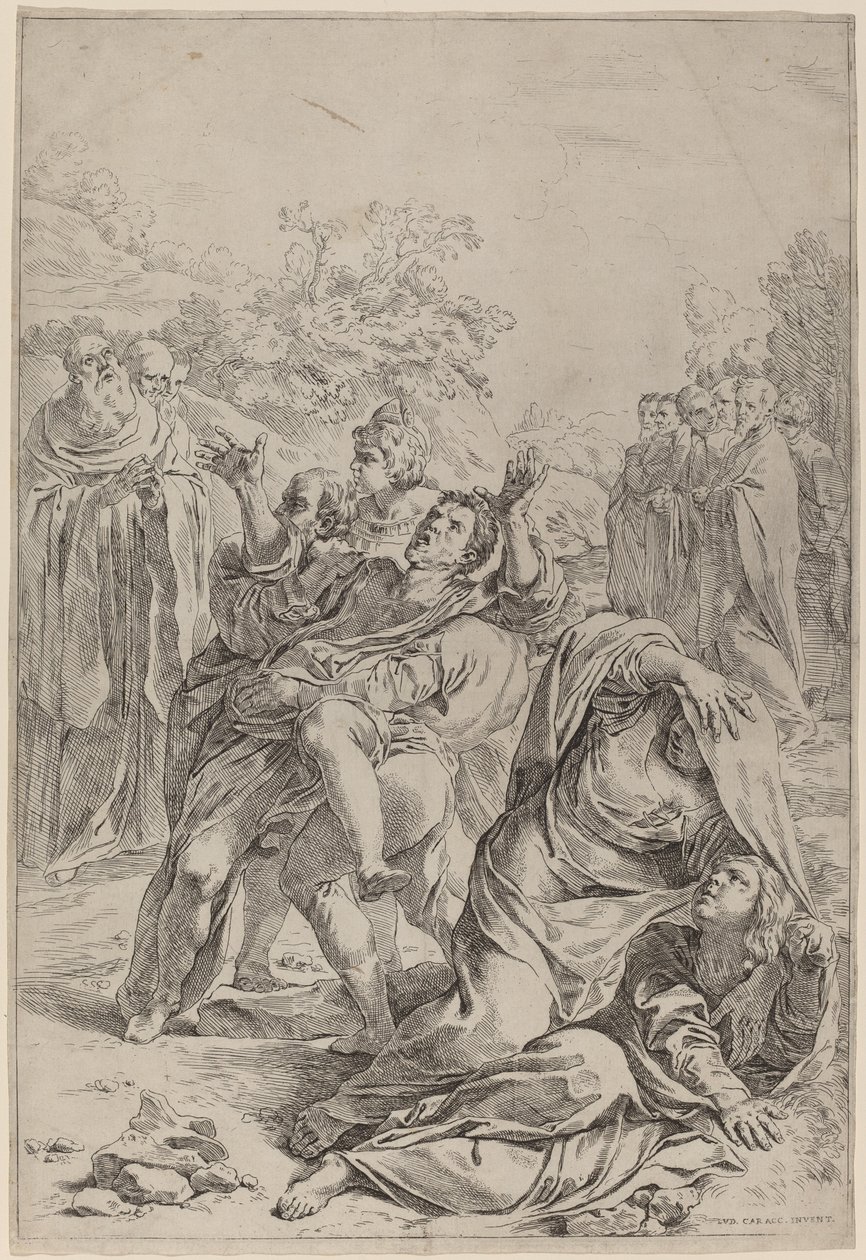 São Bento curando os possessos de Simone Cantarini after Lodovico Carracci