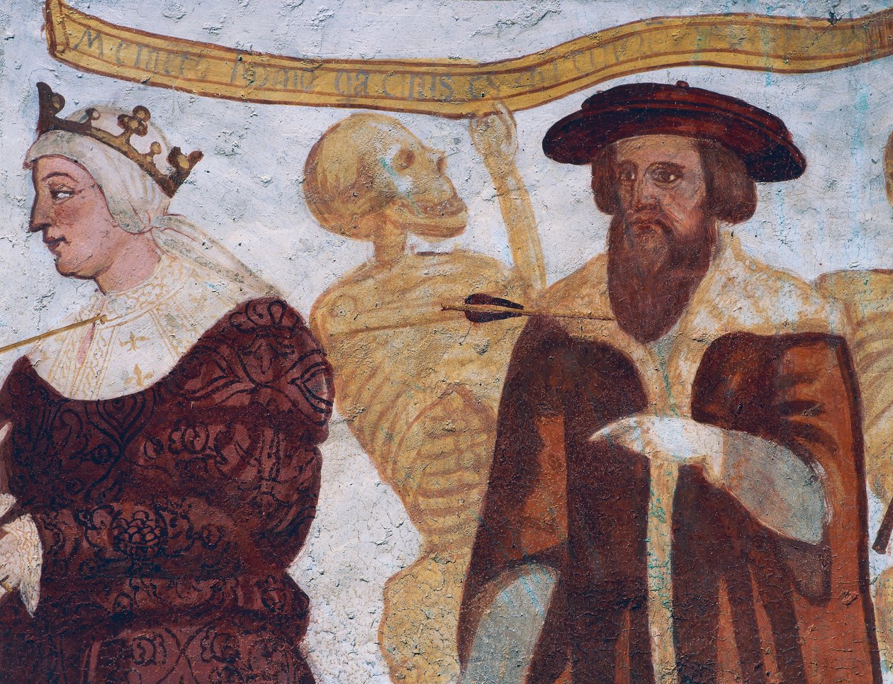 A Morte com o Duque, detalhe de A Dança da Morte de Simone II Baschenis
