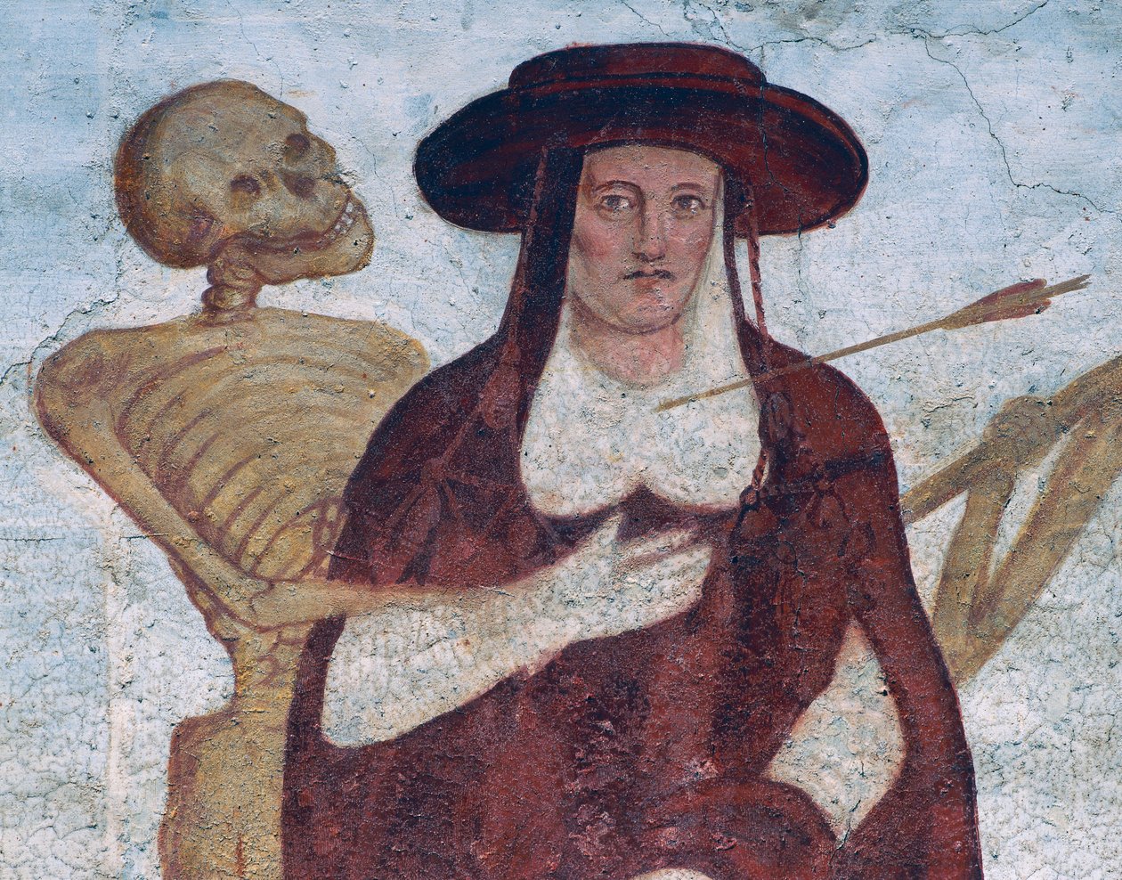 O Cardeal e a Morte, detalhe de A Dança da Morte de Simone II Baschenis