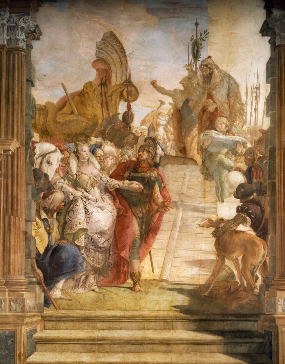 O Encontro de Marc Anthony e Cleópatra, detalhe de Simone II Baschenis