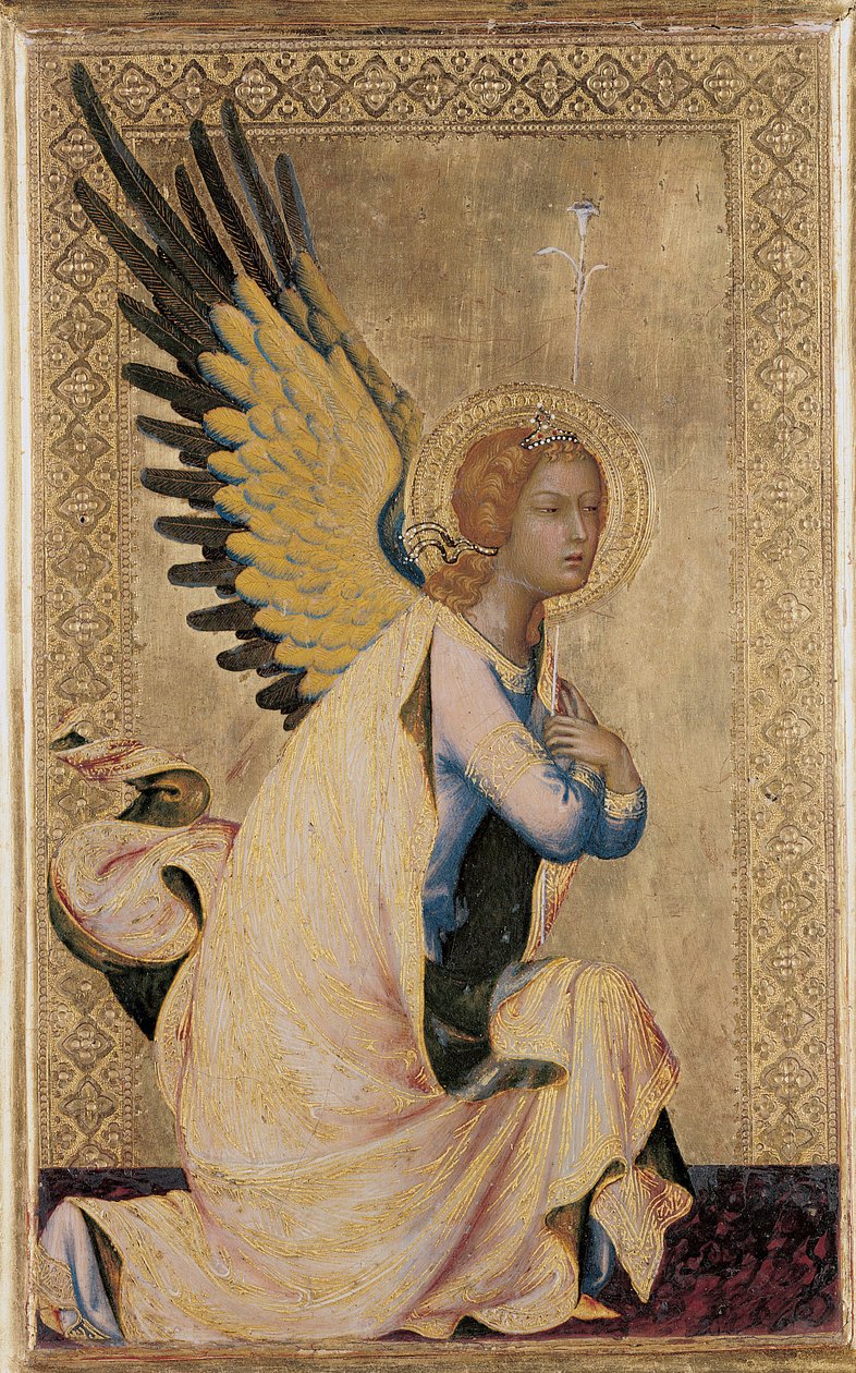 Gabriel, do Orsini Polyptych (tempera no painel) (ver também 471173-5) de Simone Martini