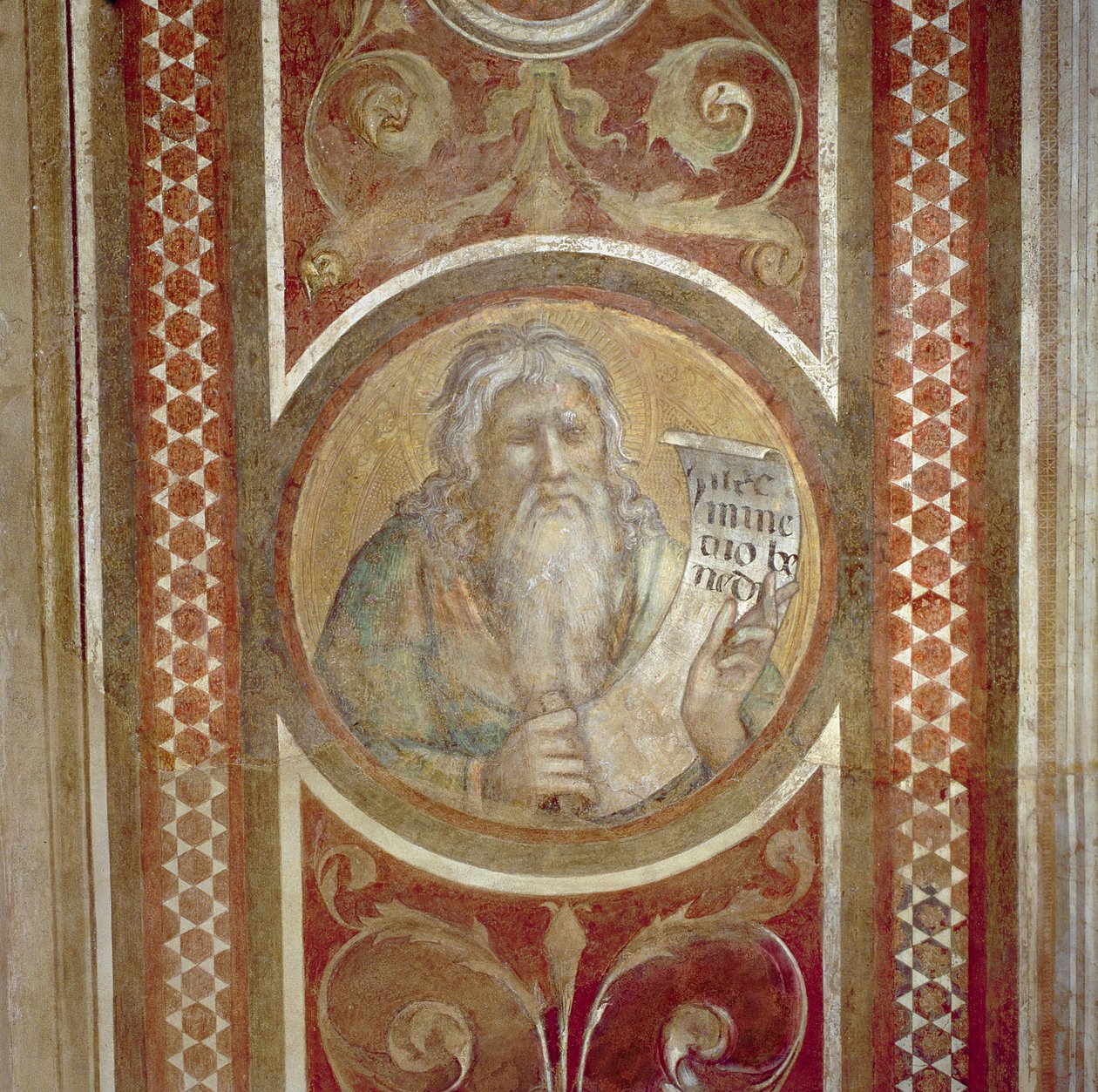 Maesta: Abraham, detalhe da moldura de Simone Martini