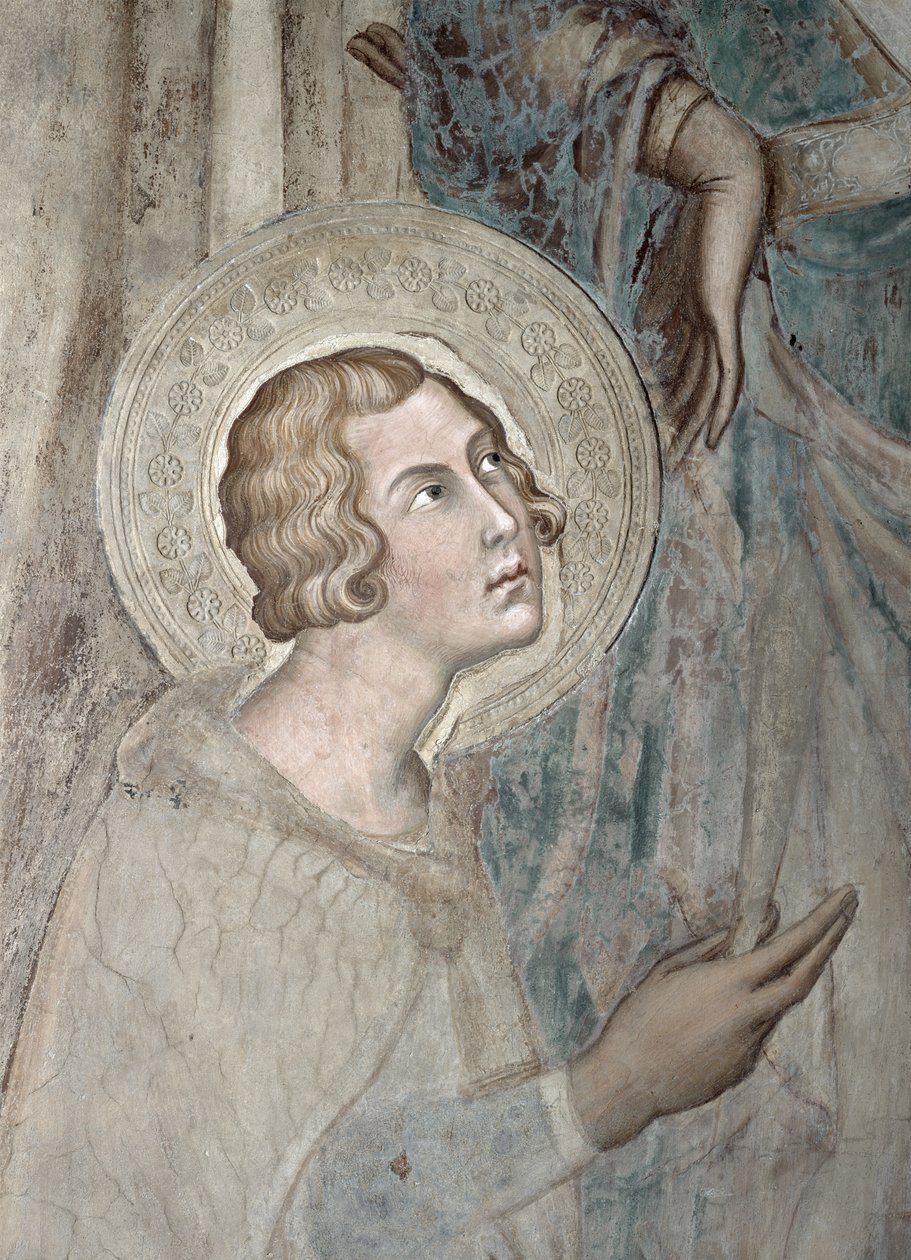 Maesta: St. Ansanus, 1315 (detalhe de 51591) de Simone Martini