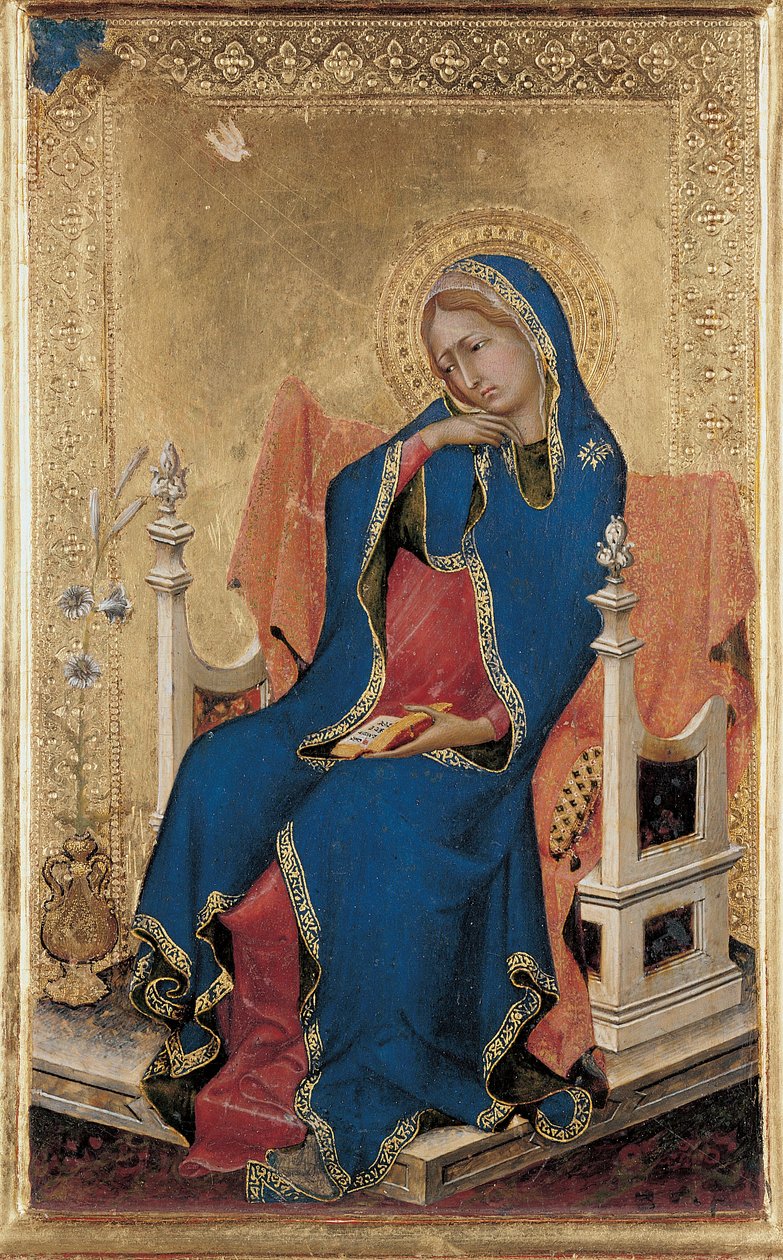 Mary, do Orsini Polyptych (tempera no painel) (ver também 471172-5) de Simone Martini