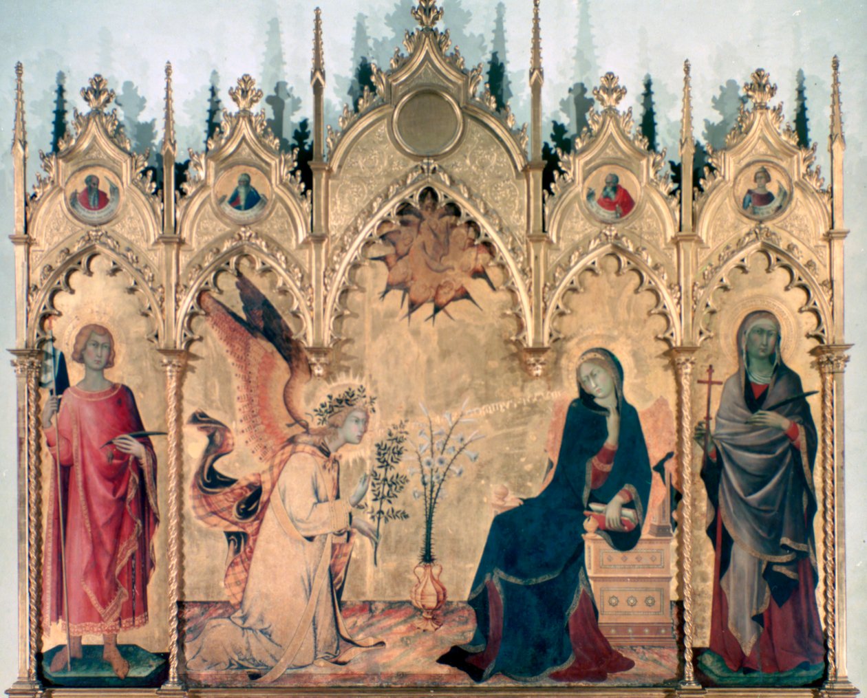 A Anunciação e os Dois Santos, 1333 de Simone Martini