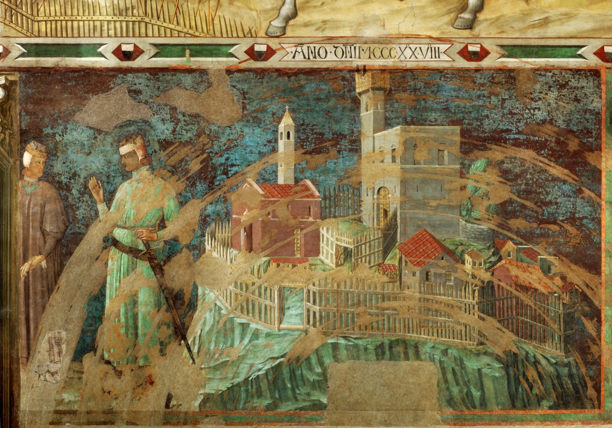 A cidade de Siena (fresco) de Simone Martini
