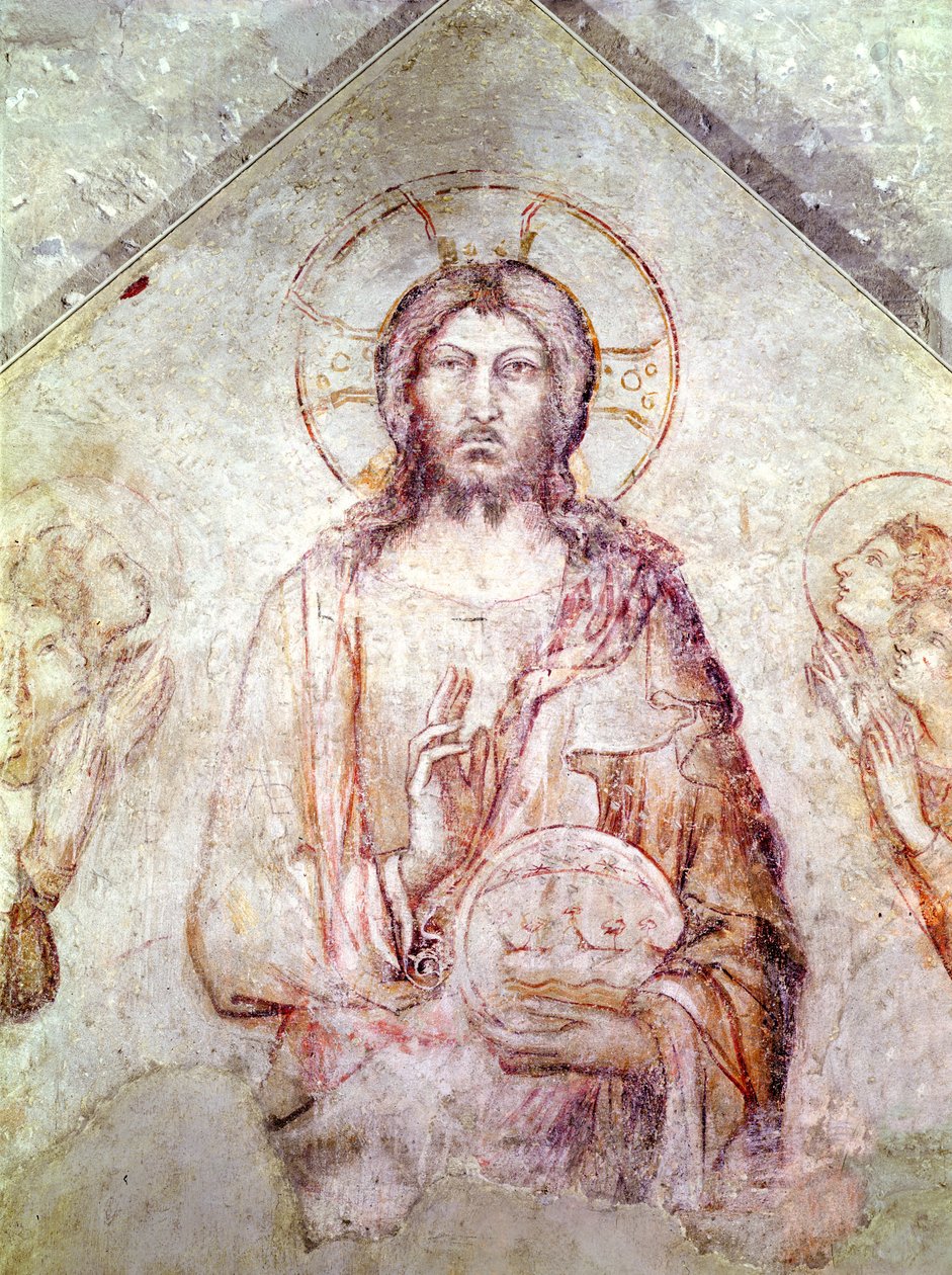Tímpano representando a Bênção do Salvador, 1341 (detalhe) (ver também 195591) de Simone Martini