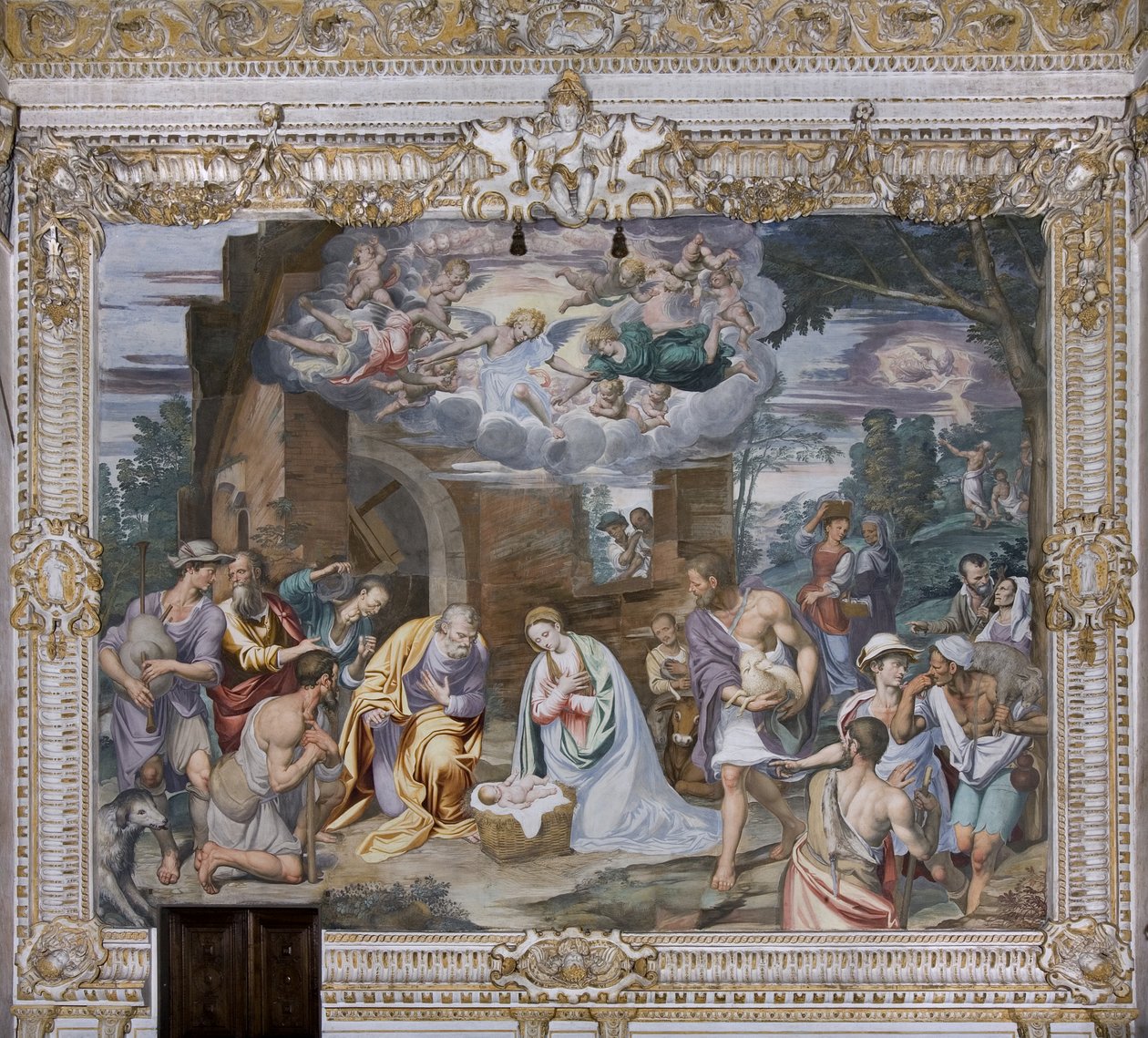 Adoração dos pastores, 1578-82 de Simone Veneziano Peterzano