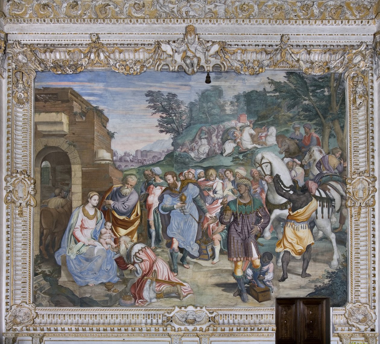 A Adoração dos Magos, Presbitério, 1578-82 de Simone Veneziano Peterzano