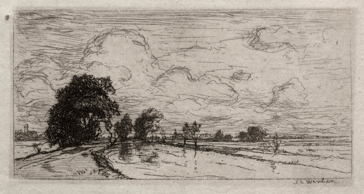 Paisagem inundada com árvores de Sion Longley Wenban