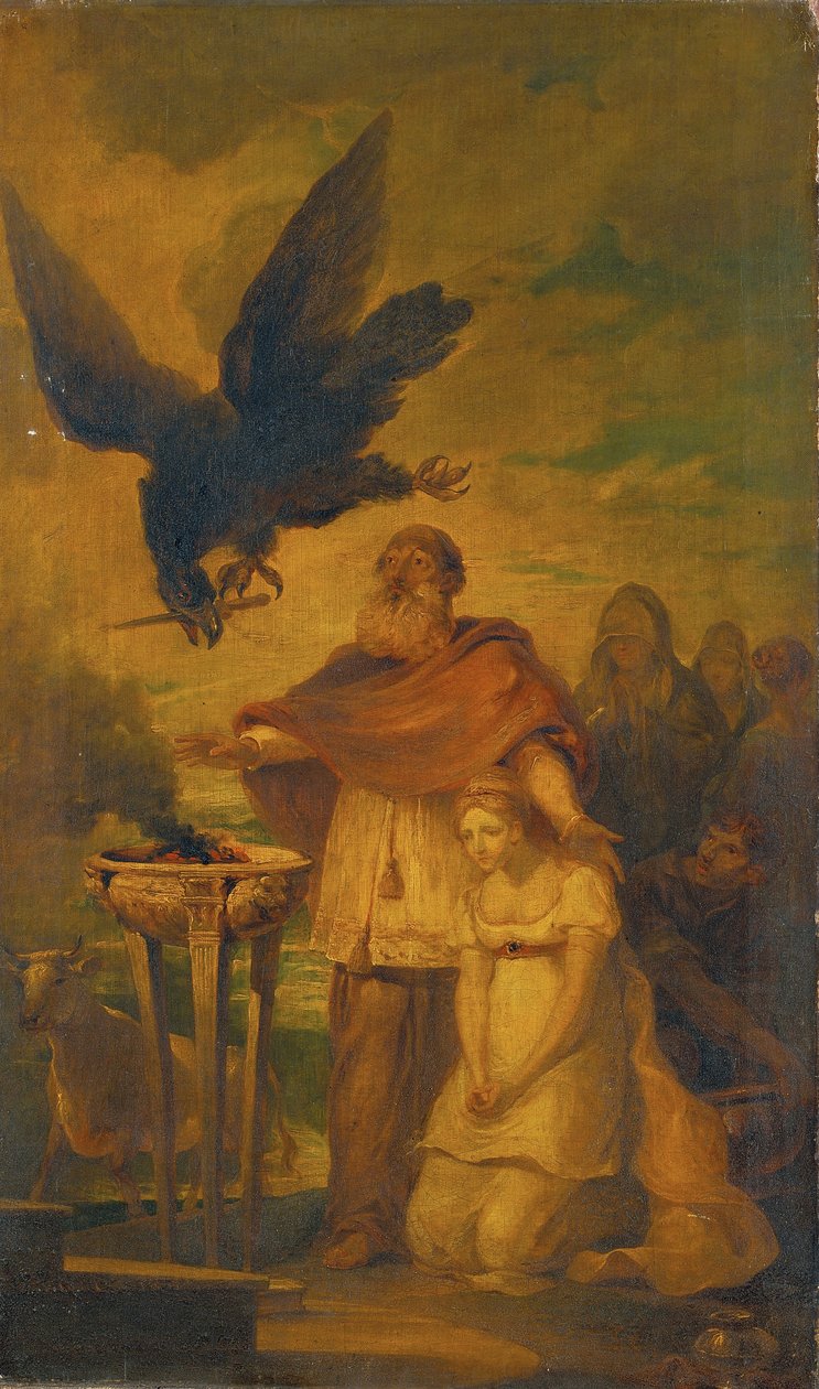 Helena trouxe diante do altar para ser sacrificado de Sir Peter Francis Bourgeois