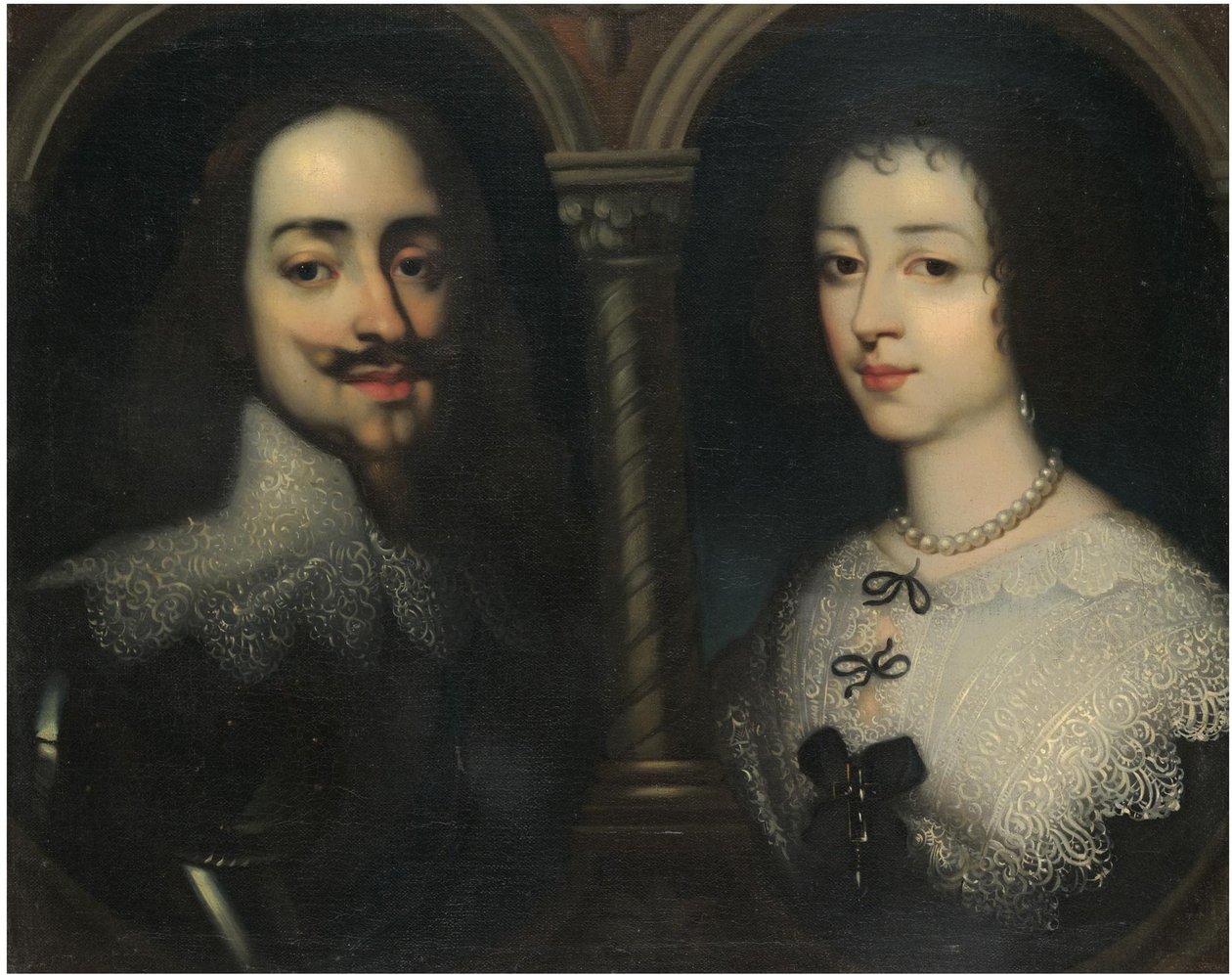 Retrato duplo do rei Charles I e da rainha Henrietta Maria de Sir Anthony van, Dyck