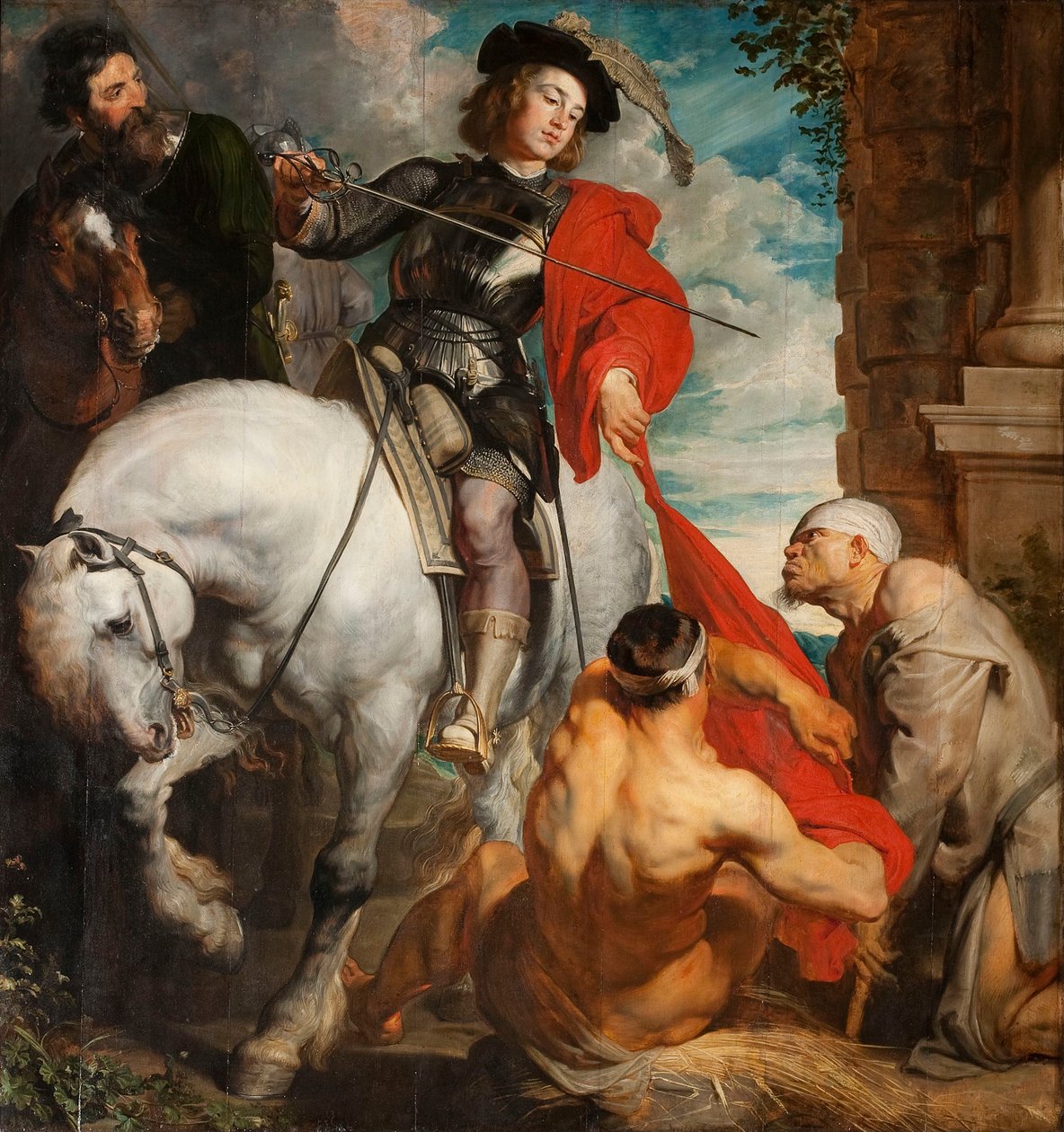 São Martinho compartilhando seu manto, 1625. de Sir Anthony van Dyck
