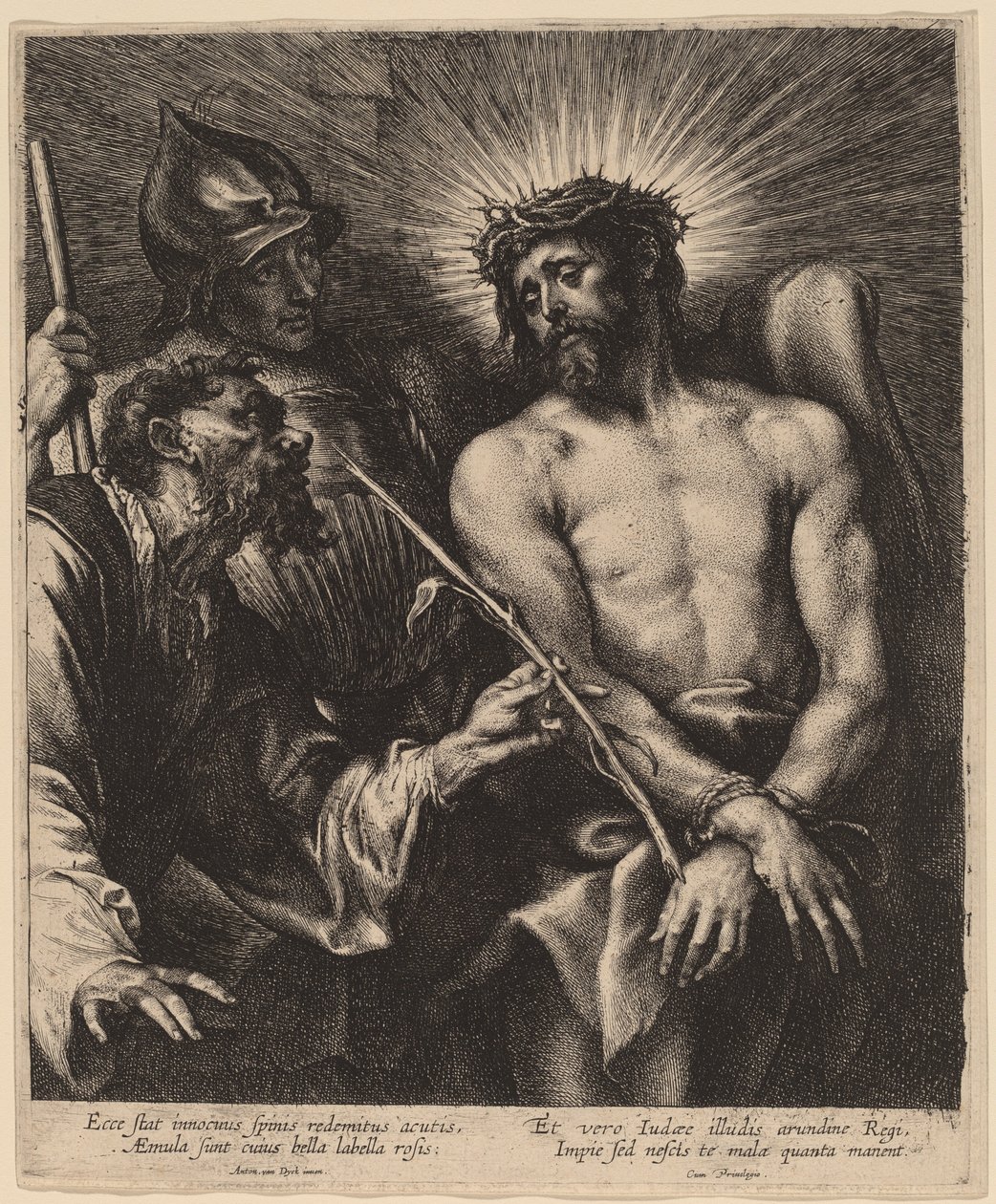Cristo coroado de espinhos de Sir Anthony van Dyck and Lucas Emil Vorsterman