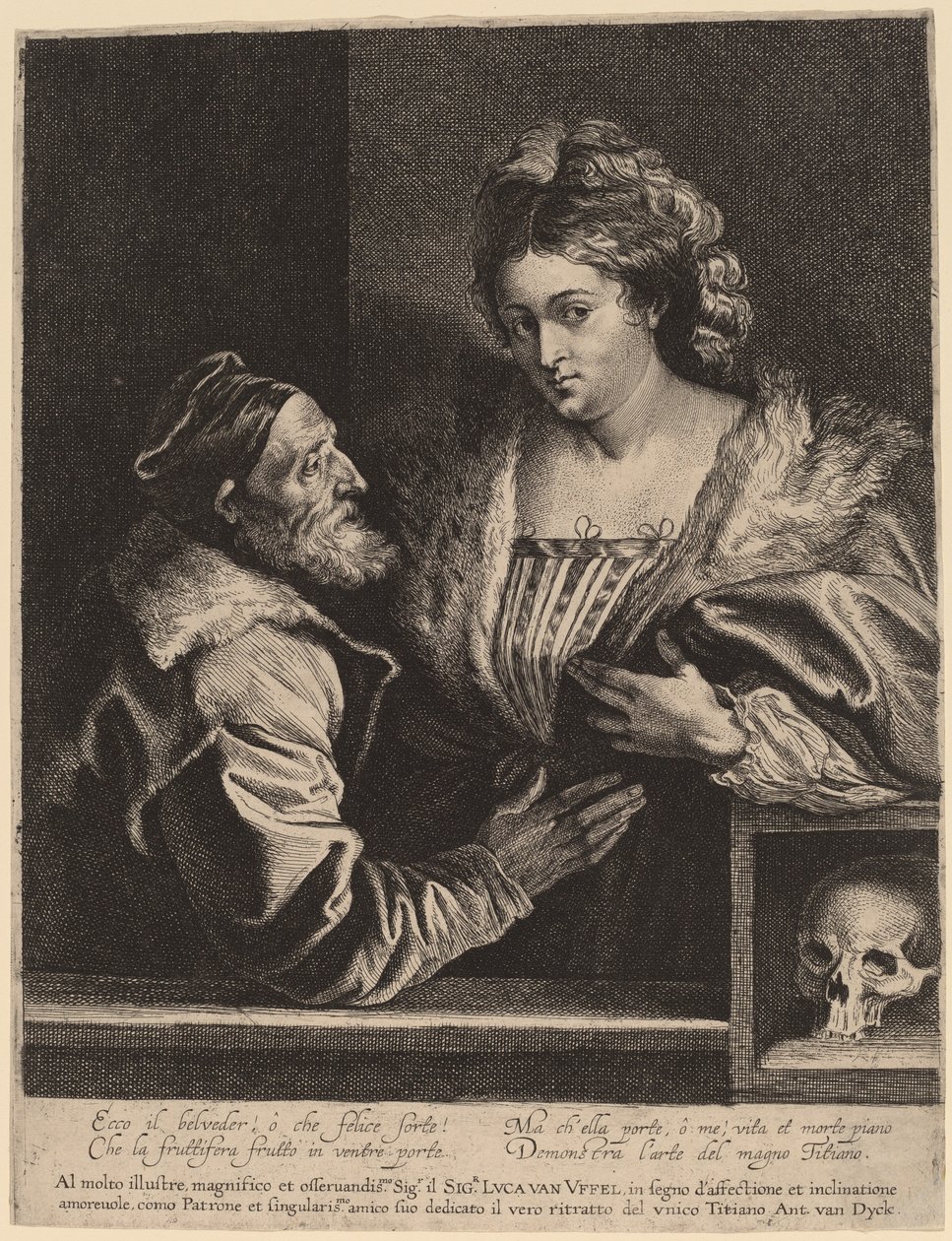 Ticiano e sua amante de Sir Anthony van Dyck and Lucas Emil Vorsterman after Titian