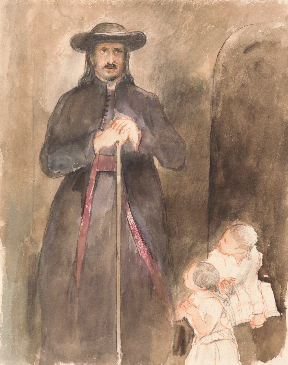Um Sacerdote com dois filhos de Sir David Wilkie