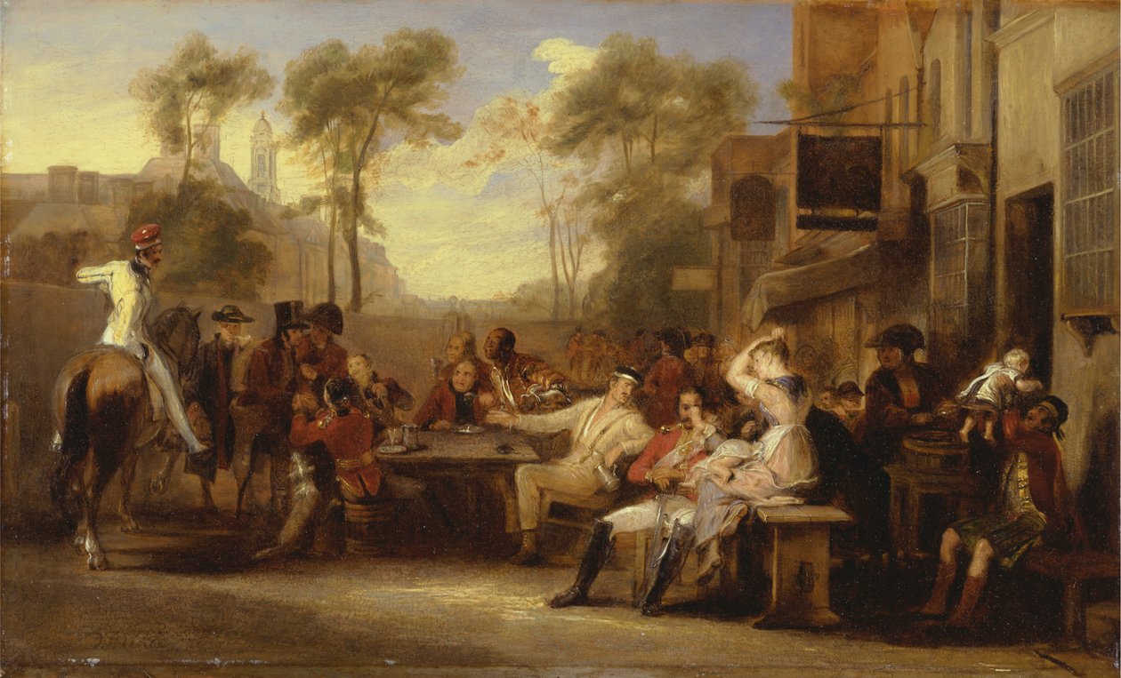 Os reformados de Chelsea que recebem a Gazeta Anunciando a Batalha de Waterloo de Sir David Wilkie