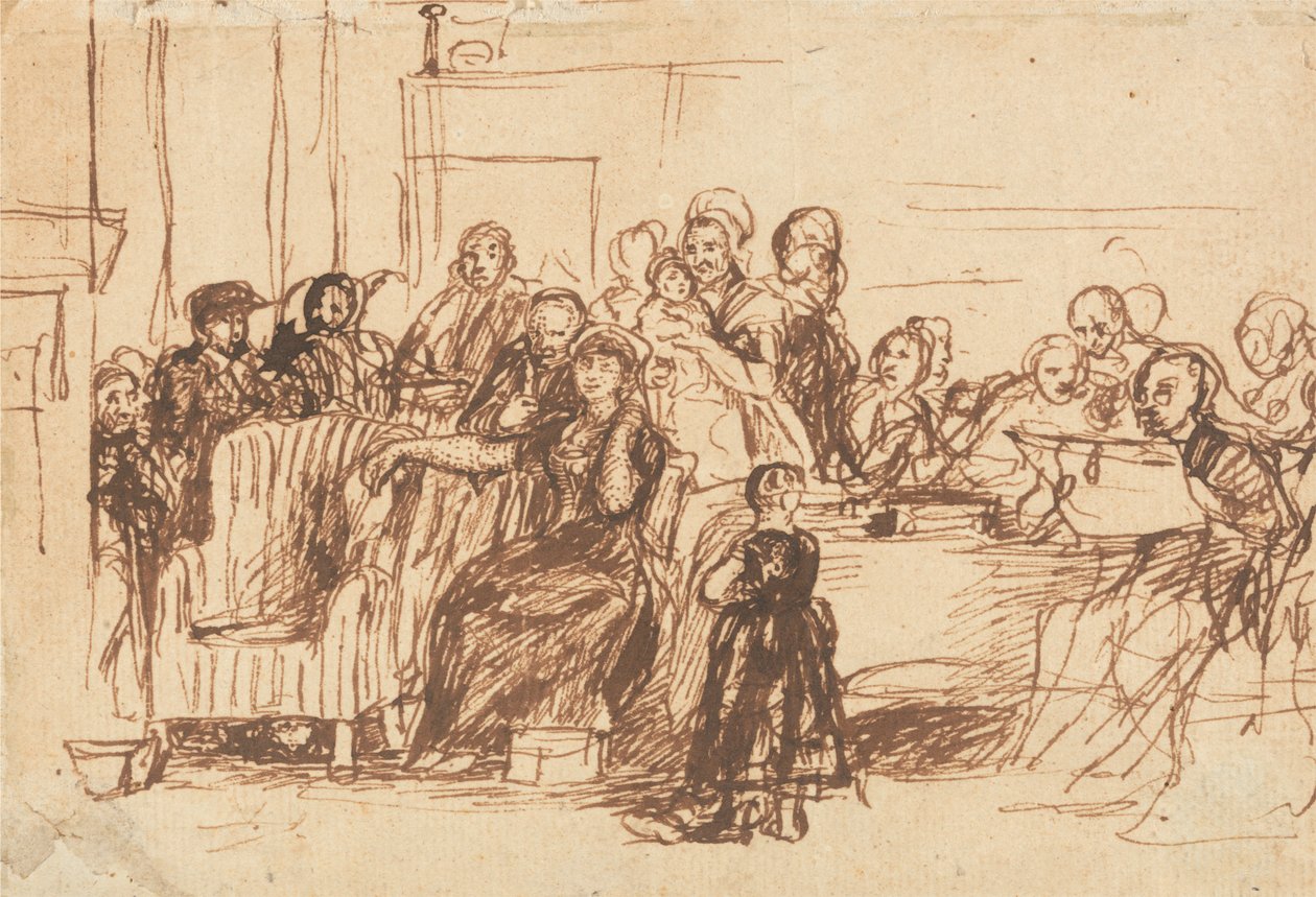 Esboço para "Leitura da vontade" de Sir David Wilkie
