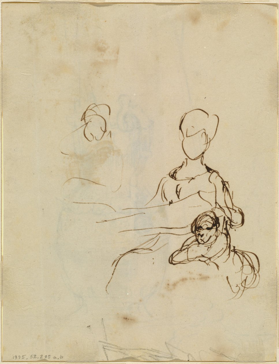 Estudo de uma mãe e filho [verso] de Sir David Wilkie