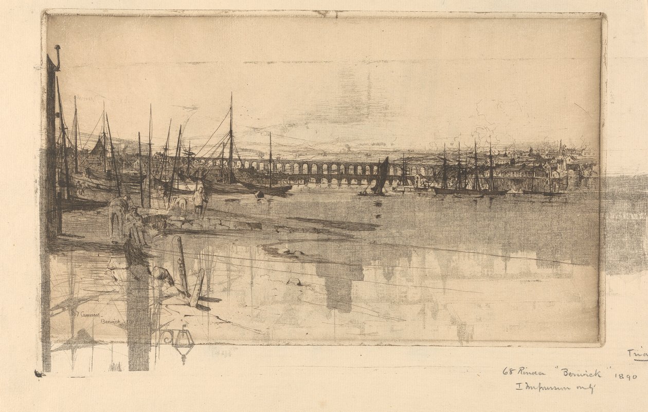 Berwick; Impresso com Contra-prova de Dundee de Sir David Young Cameron