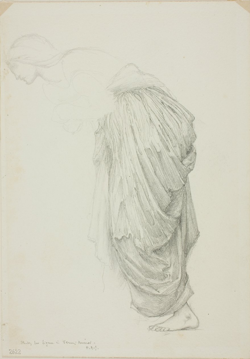 Dobrando a Figura Feminina, estudo para Espelho de Vênus de Sir Edward Burne Jones