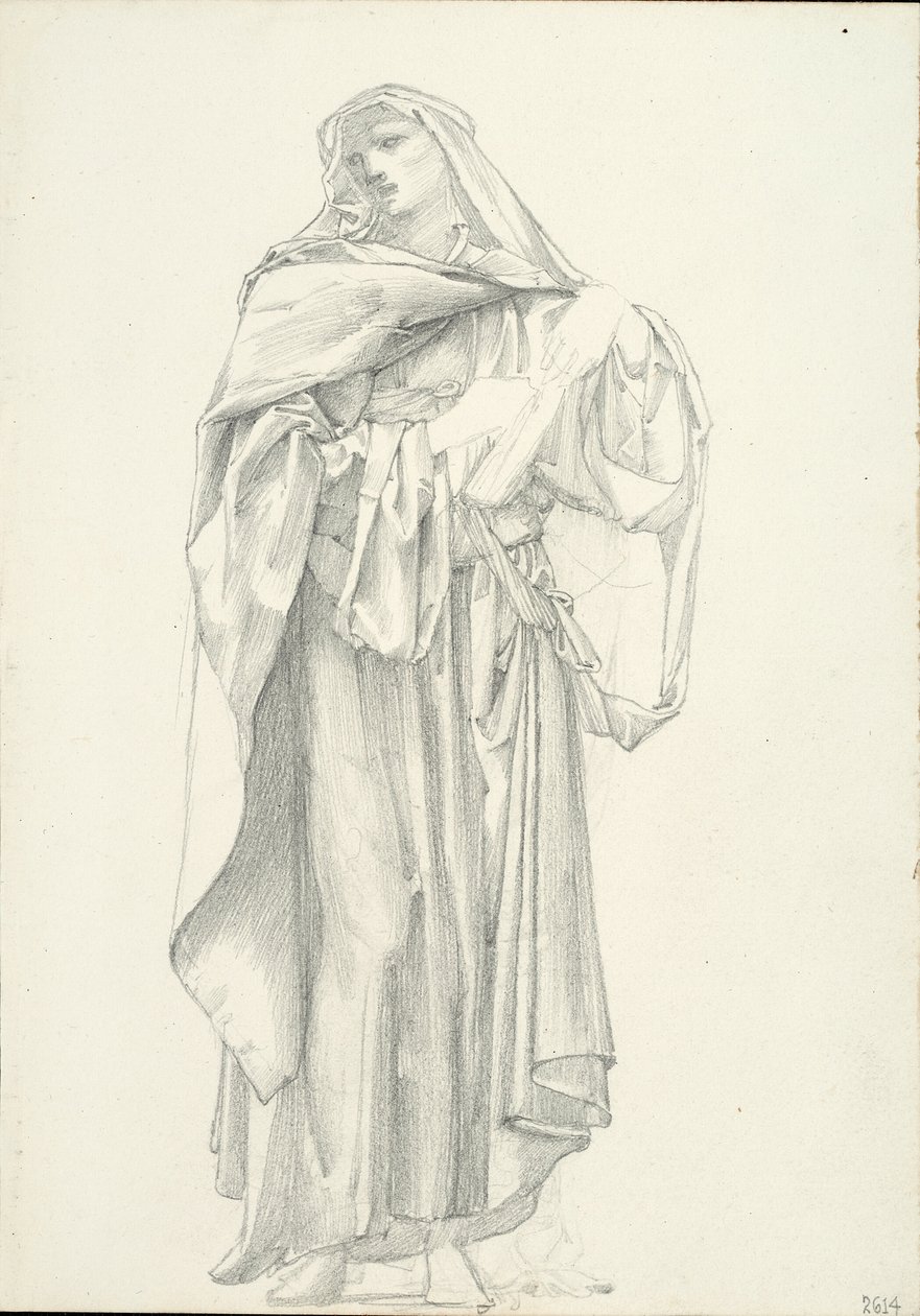 Figura Masculina Drapejada (caderno #2614) de Sir Edward Burne Jones