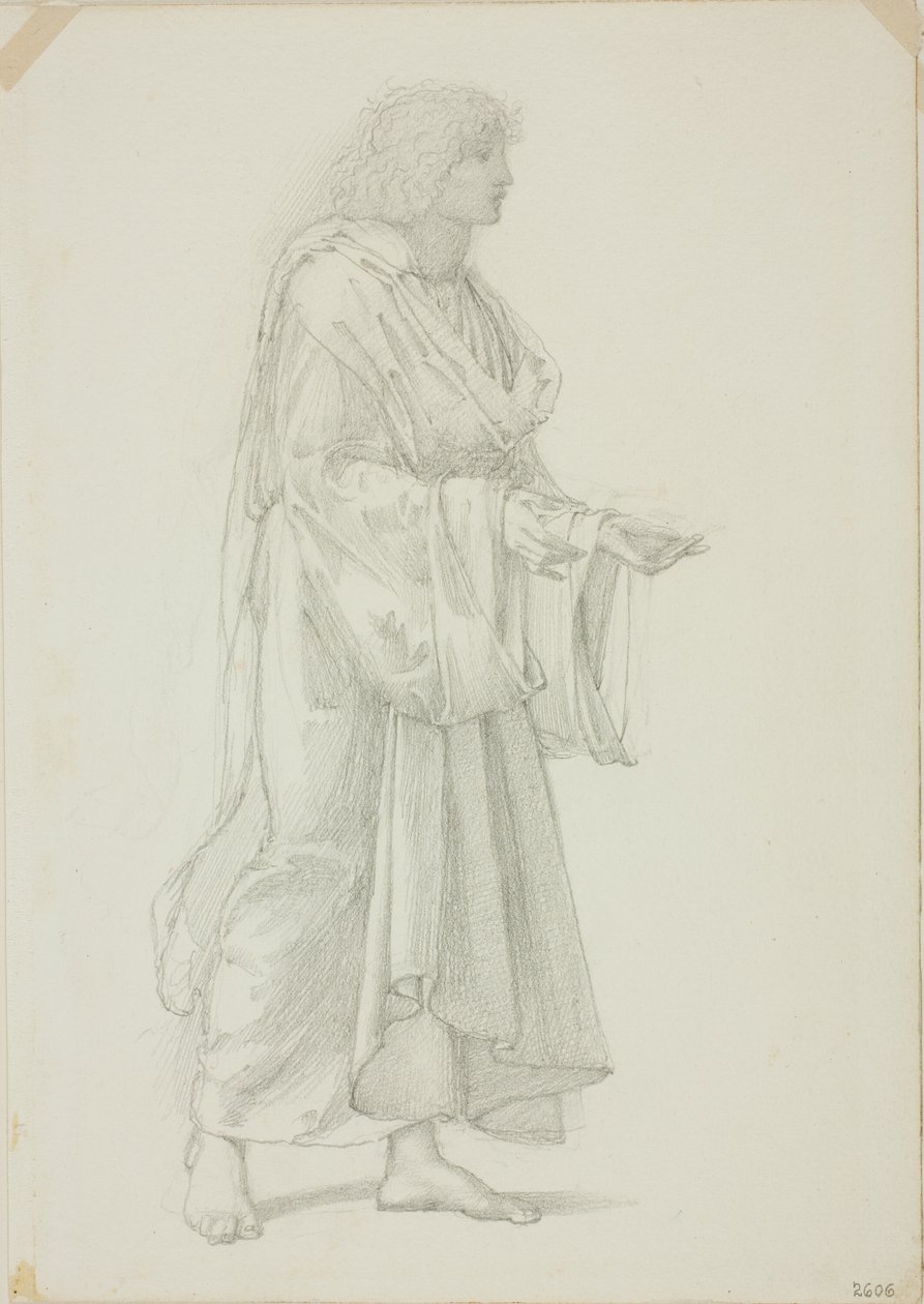 Figura masculina em pé drapeada de Sir Edward Burne Jones