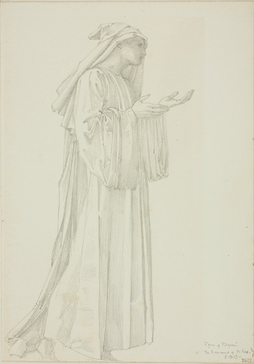 Figura do Peregrino em Romaunt da Rosa de Sir Edward Burne Jones