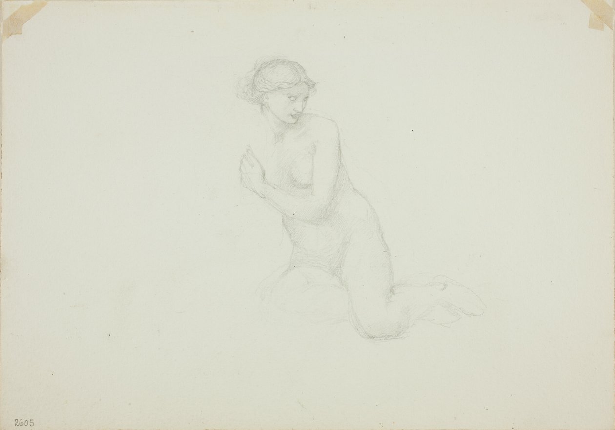 Nu feminino sentado de Sir Edward Burne Jones