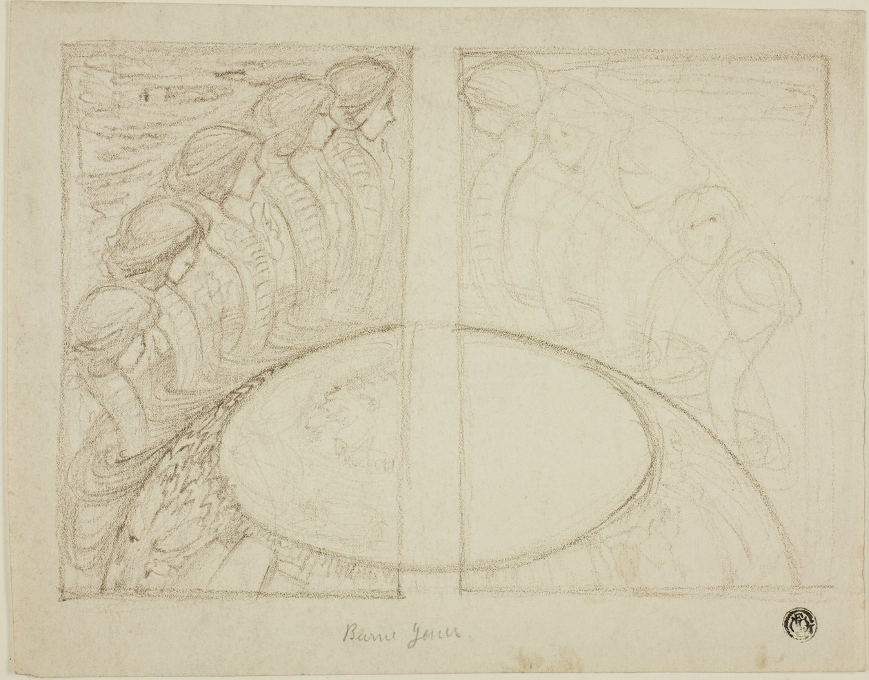 Mulheres serpente ao redor do globo de Sir Edward Burne Jones