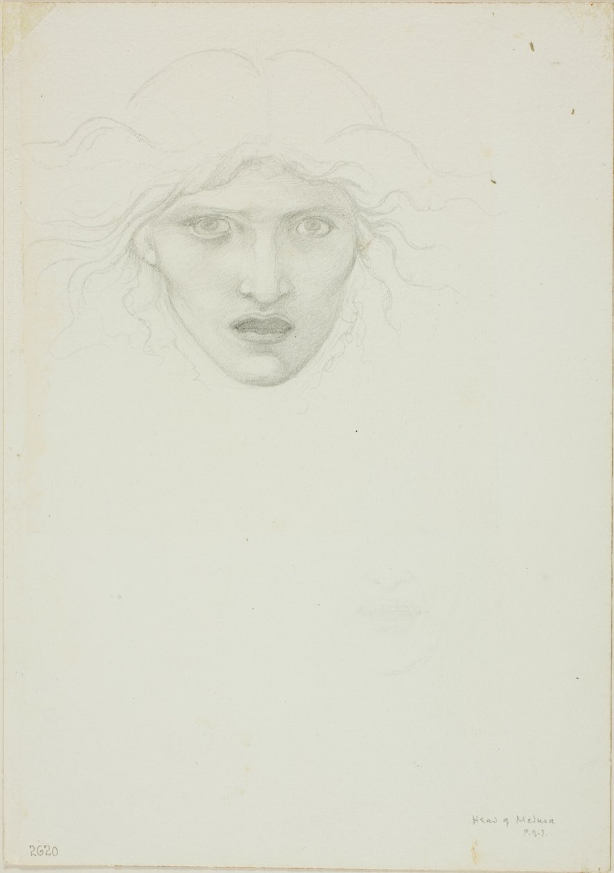 Estudo para a Medusa Rondanini de Sir Edward Burne Jones