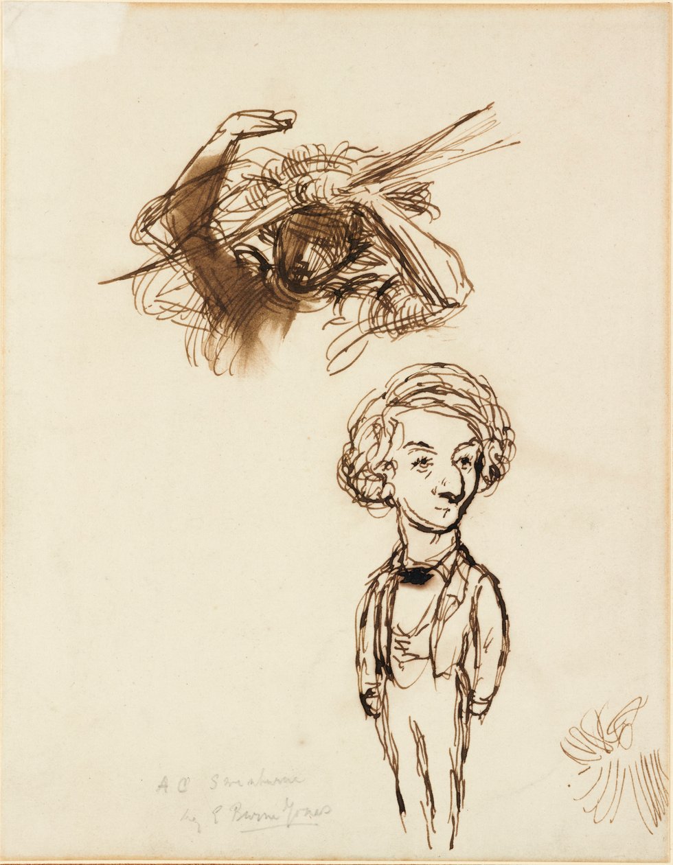 Caricatura de Algernon Charles Swinburne, 1863 de Sir Edward Coley Burne Jones