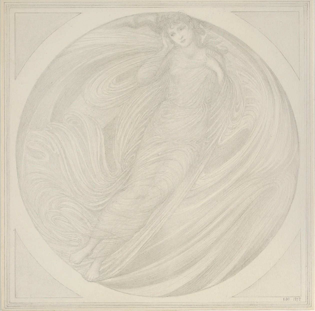 Eurídice flutuando entre chamas, 1872-1875 de Sir Edward Coley Burne Jones