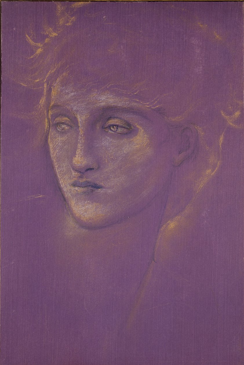 Cabeça de uma mulher, final do século 19 de Sir Edward Coley Burne Jones