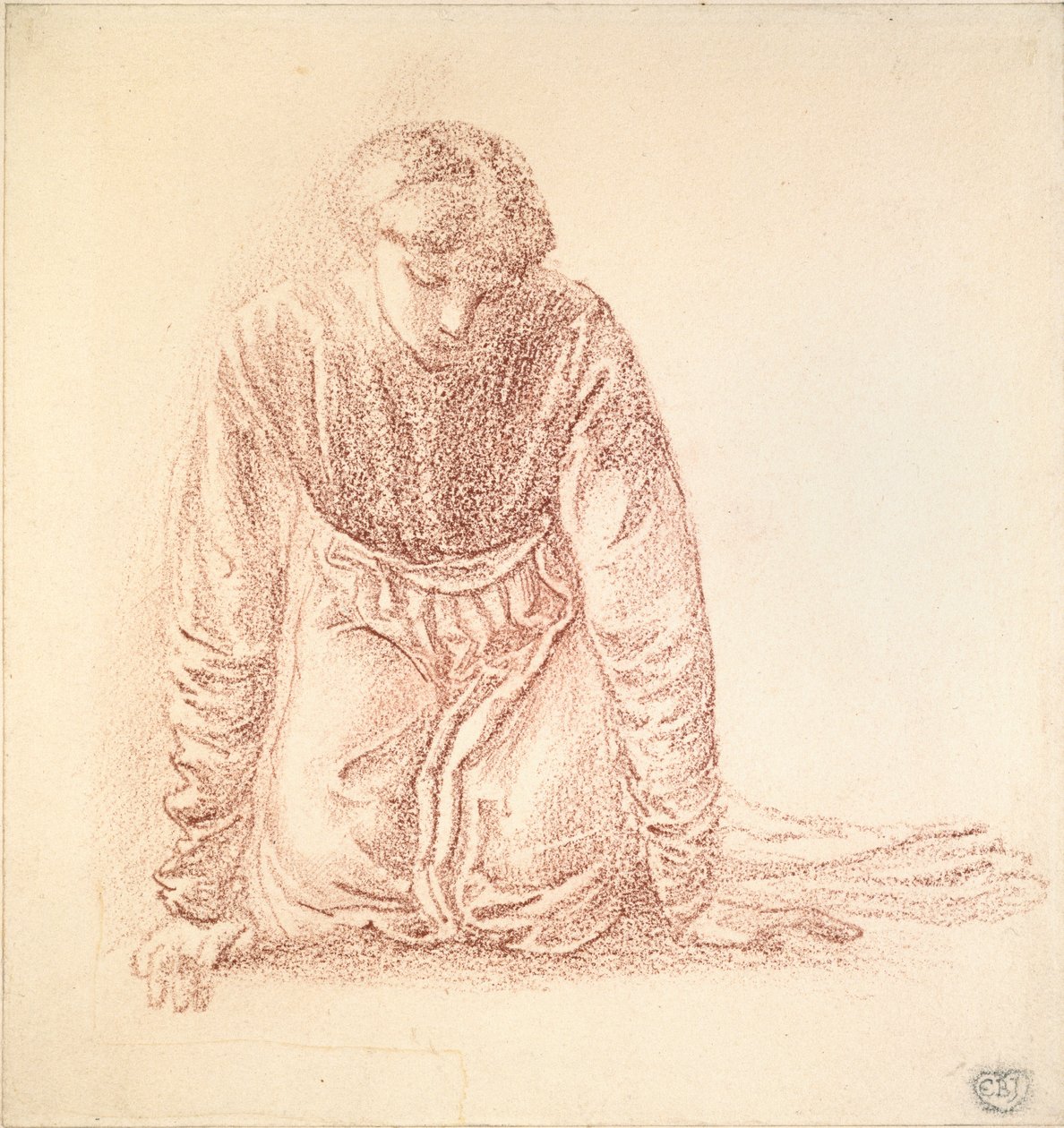 Figura ajoelhada de uma mulher, final do século 19 de Sir Edward Coley Burne Jones