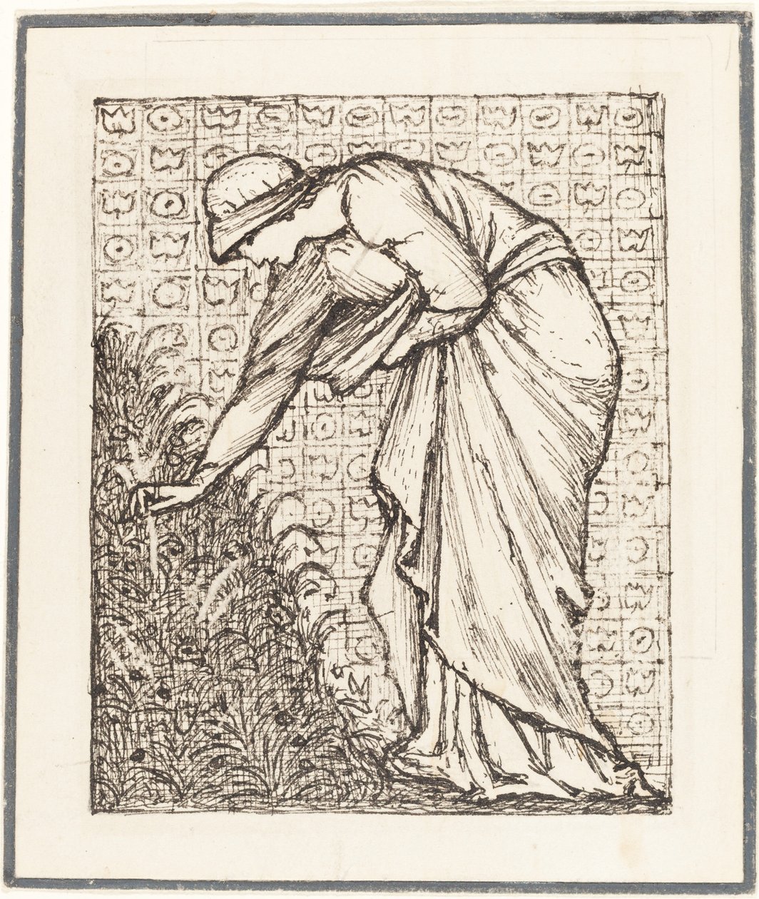 Senhora colhendo flores de Sir Edward Coley Burne Jones