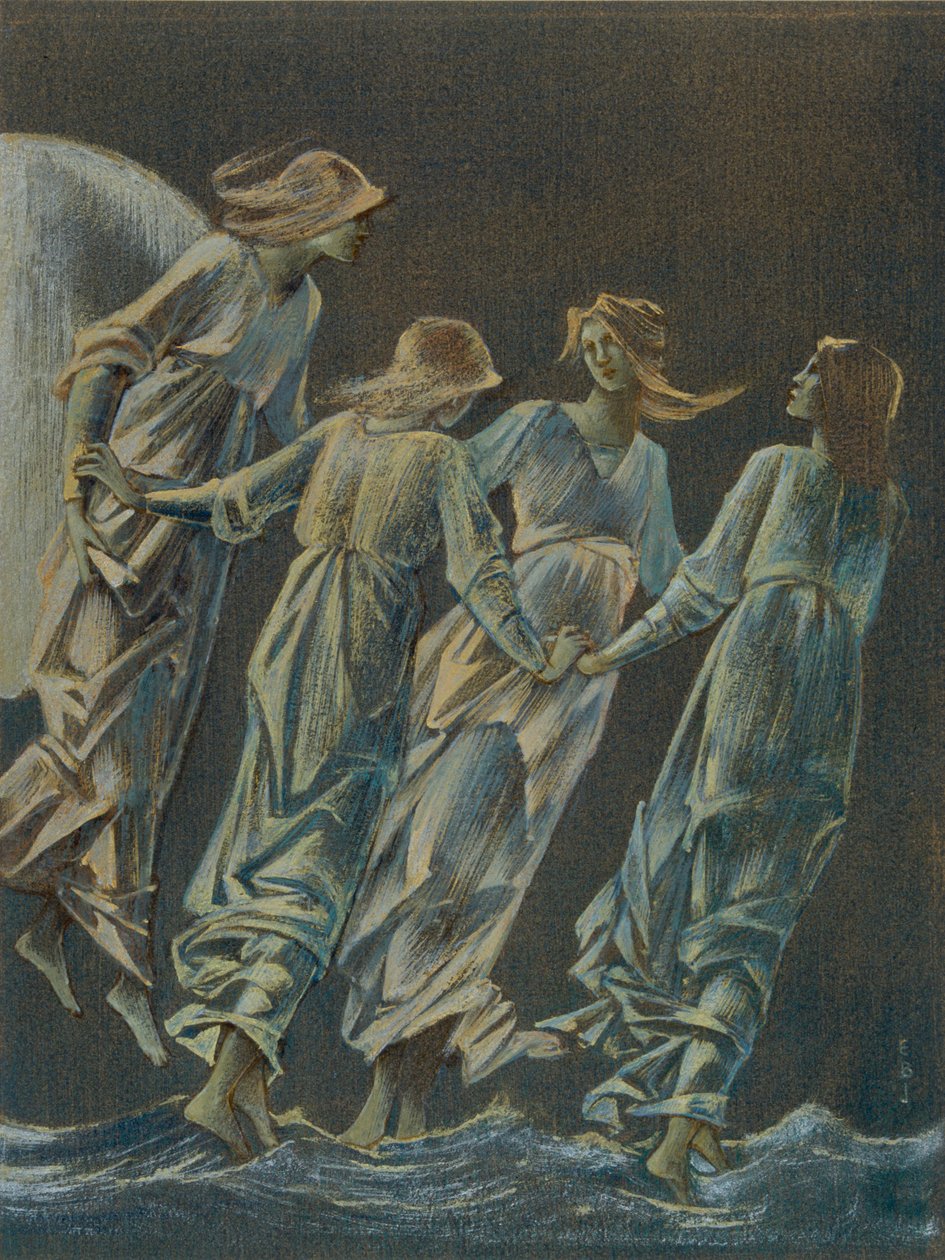 "Ninfas da Lua", 1896. de Sir Edward Coley Burne Jones