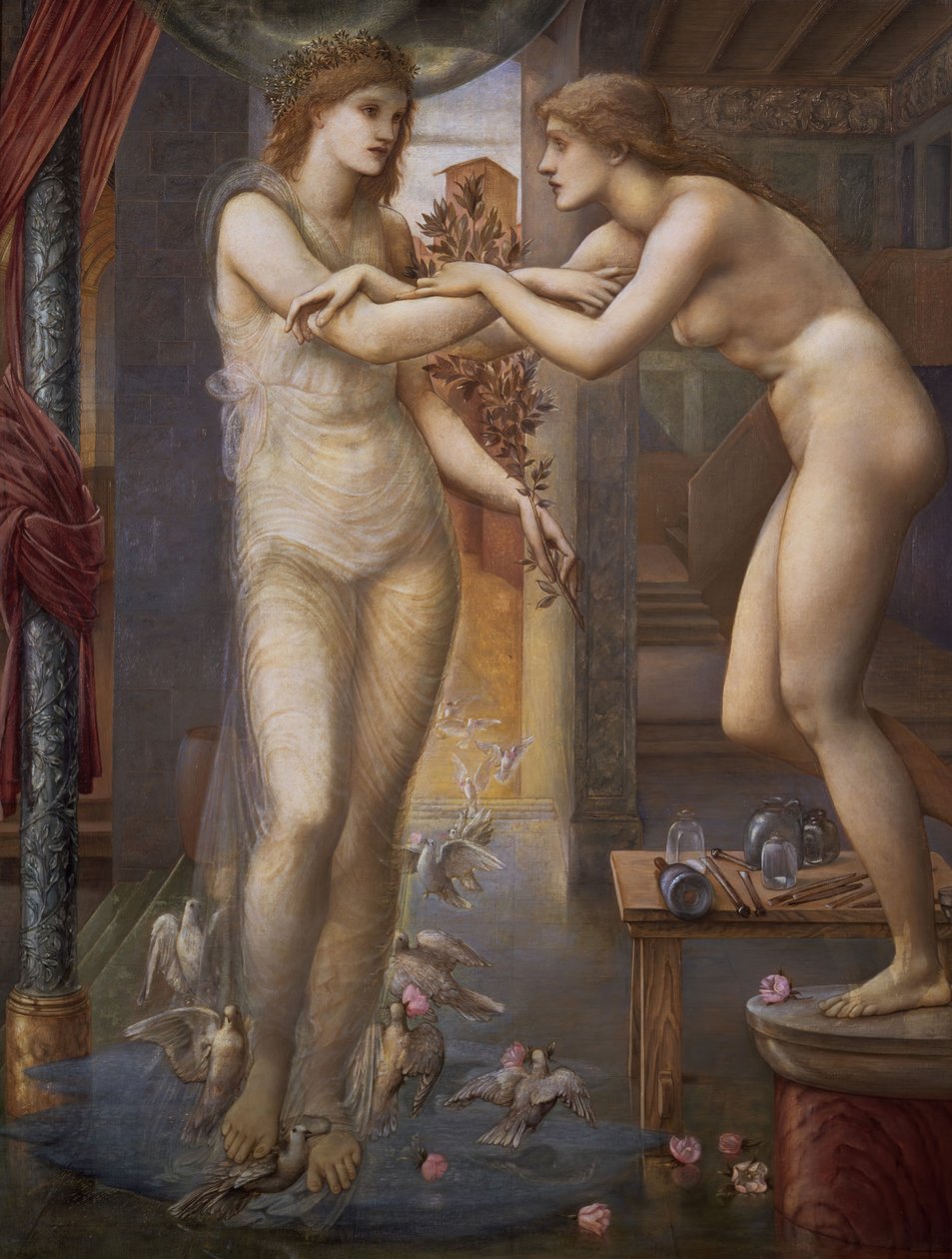 Pigmalião e a Imagem - Os Incêndios da Divindade, 1878. de Sir Edward Coley Burne Jones