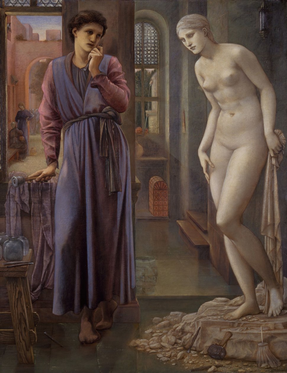 Pigmaleão e a Imagem - The Hand Refrains, 1878. de Sir Edward Coley Burne Jones