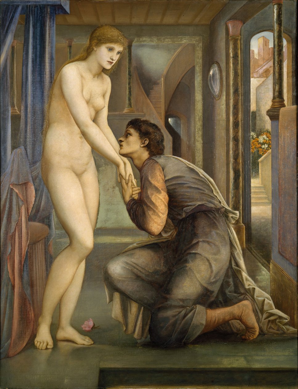 Pigmalião e a Imagem - A Alma Alcança, 1878. de Sir Edward Coley Burne Jones