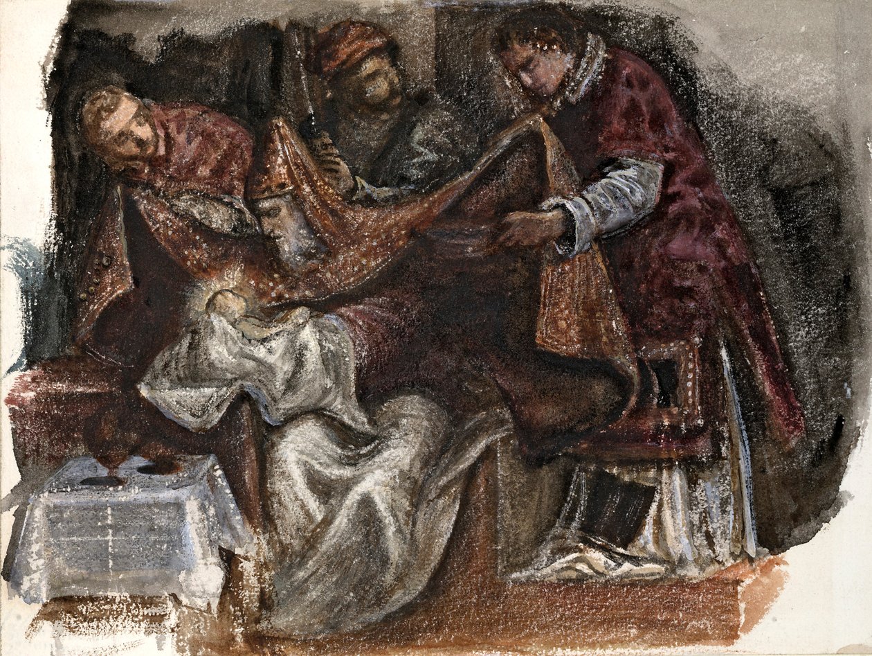 Estudo da circuncisão de Tintoretto na Scuola Grande di San Rocco, 1862 de Sir Edward Coley Burne Jones