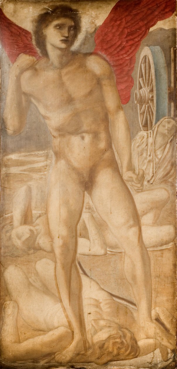 Troy Triptych - Estudo para o amor subjugando o esquecimento, 1875. de Sir Edward Coley Burne Jones